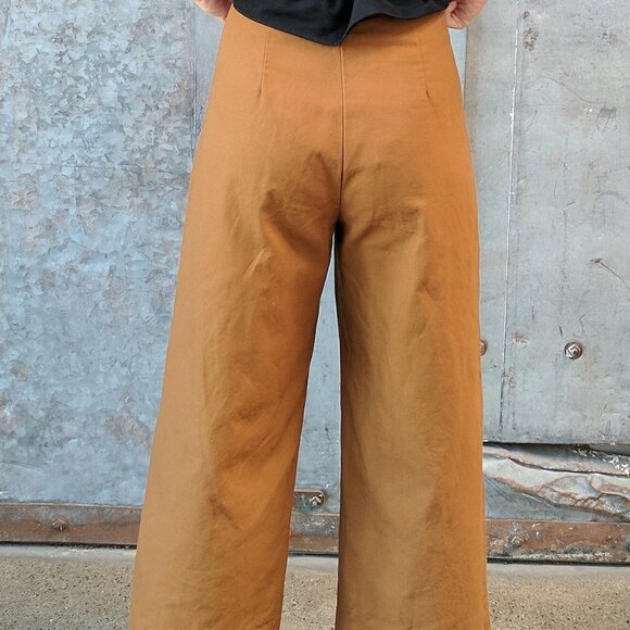 Esby Cropped Pants Terracotta High Waist Size 4 - Picture 4 of 4